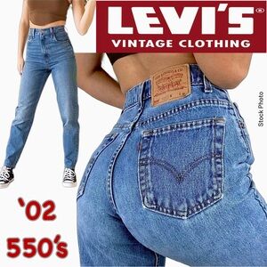 2002 LEVI’S 550 Relaxed Fit High Rise Tapered Jeans (12 MIS L31)